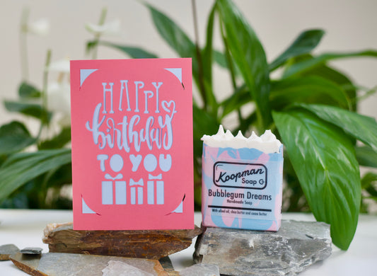 Bubblegum Dreams Handmade Soap and Birthday Card