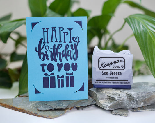 Sea Breeze Handmade Soap and Birthday Card