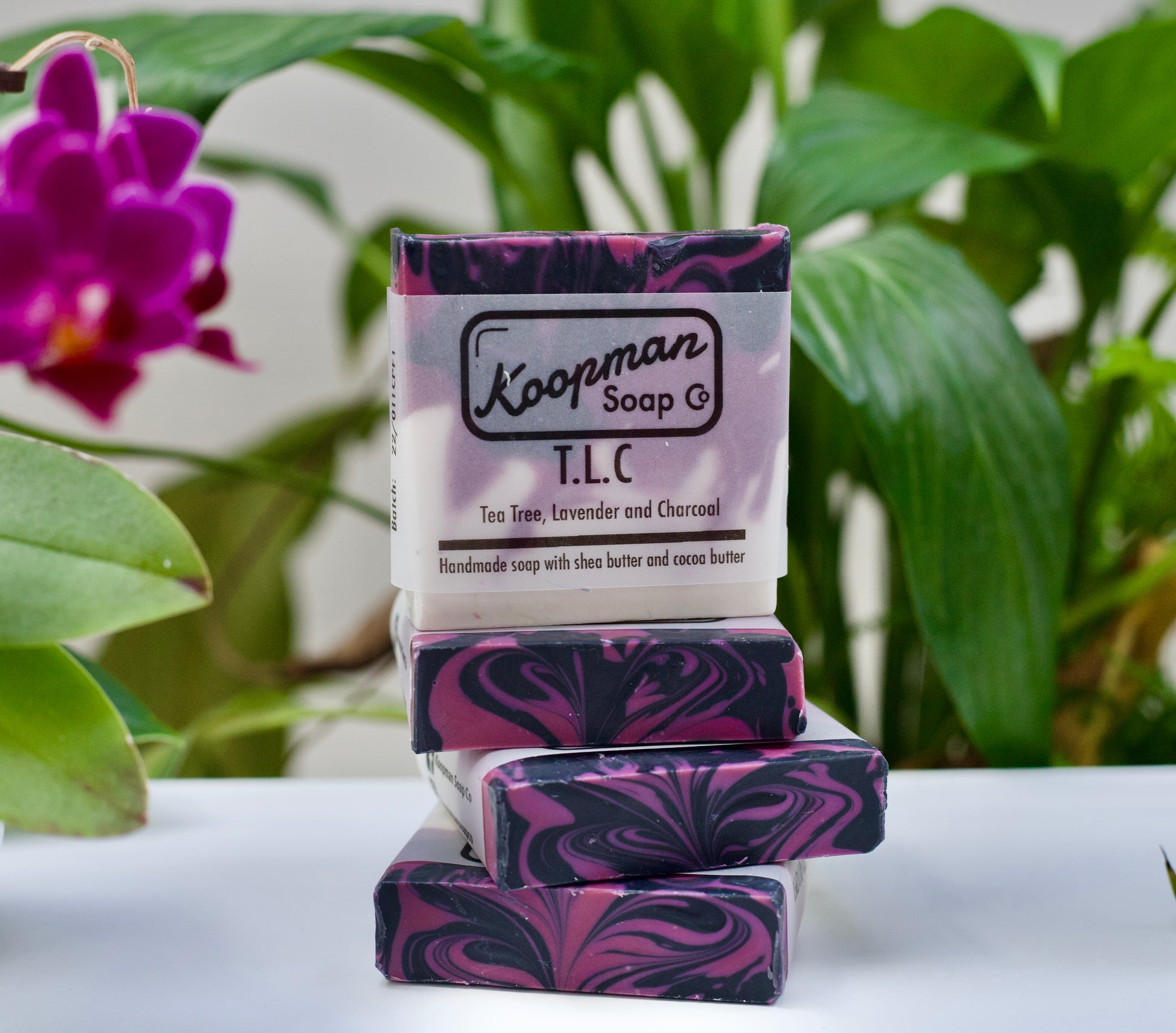tea tree and lavender soap T.L.C. Tea Tree, Lavender and Charcoal Handmade Soap – Koopman Soap Co